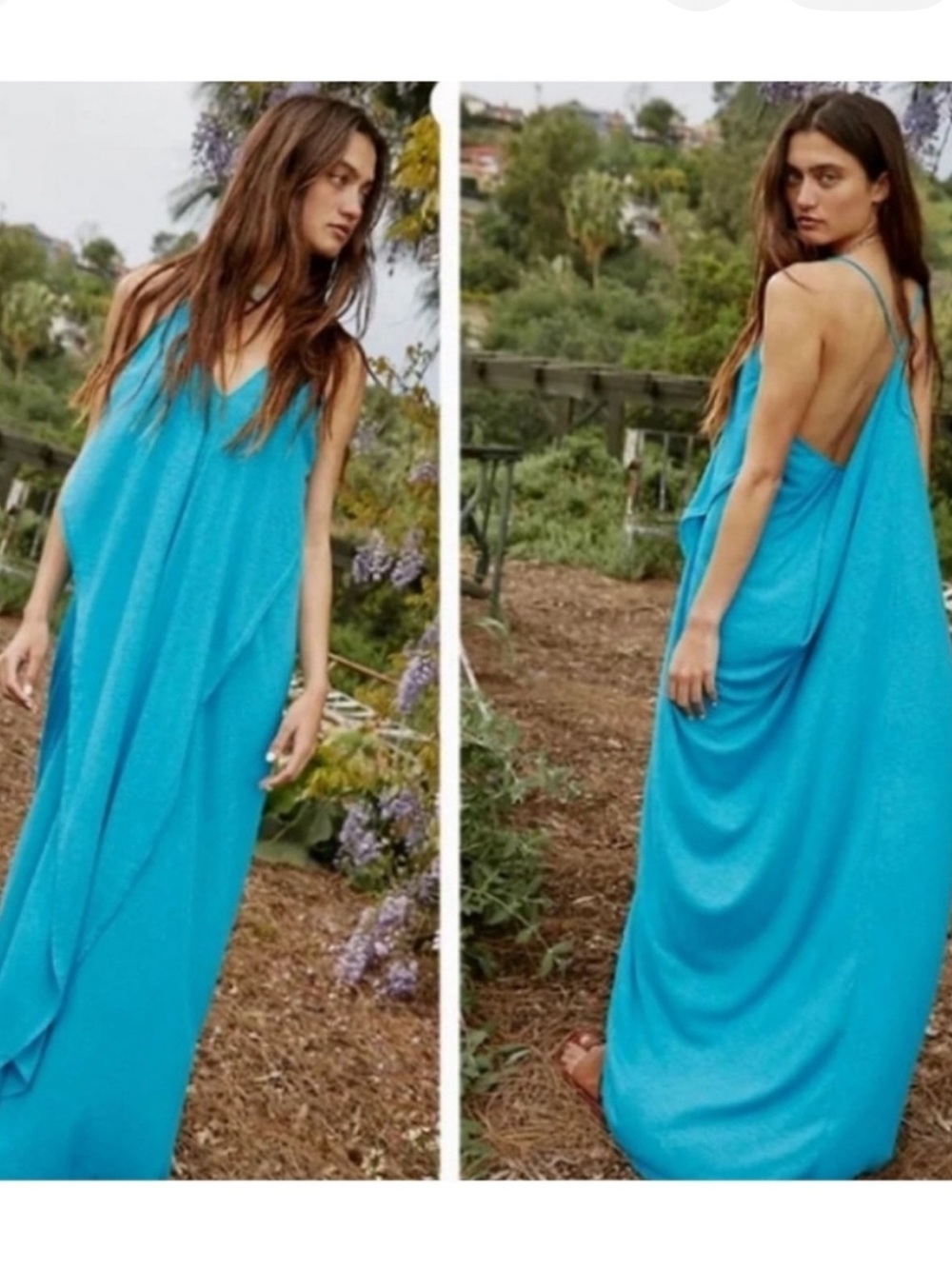Free People beach Positano drape back maxi dress